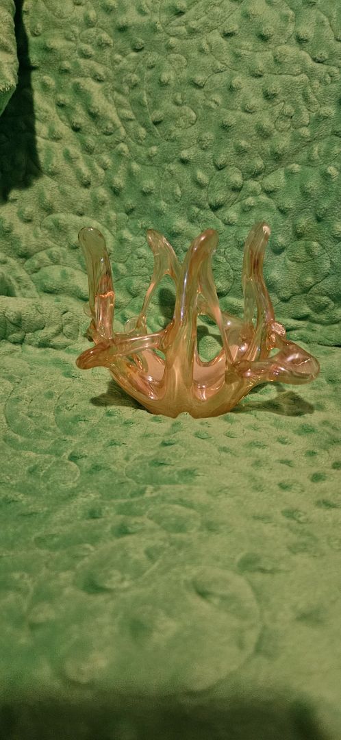 Handblown Art Glass Centerpiece Bowl Blown Glass Trinket Candy