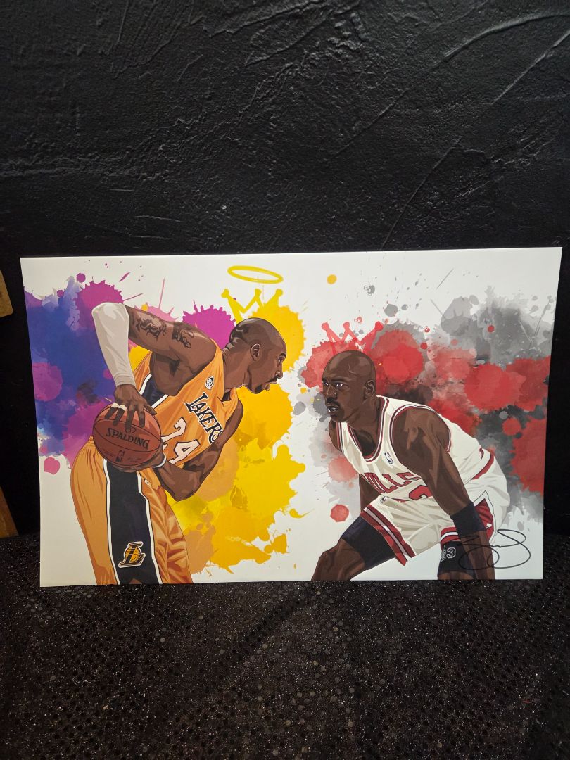 Watercolor Art Print Featuring Kobe Bryant and Michael Jordan
