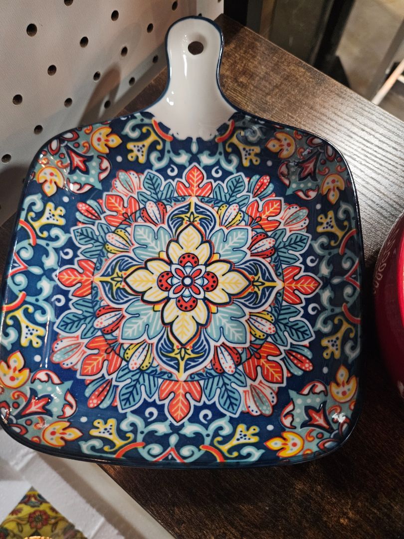 Blue Vancasso Porcelain square plate, Medium