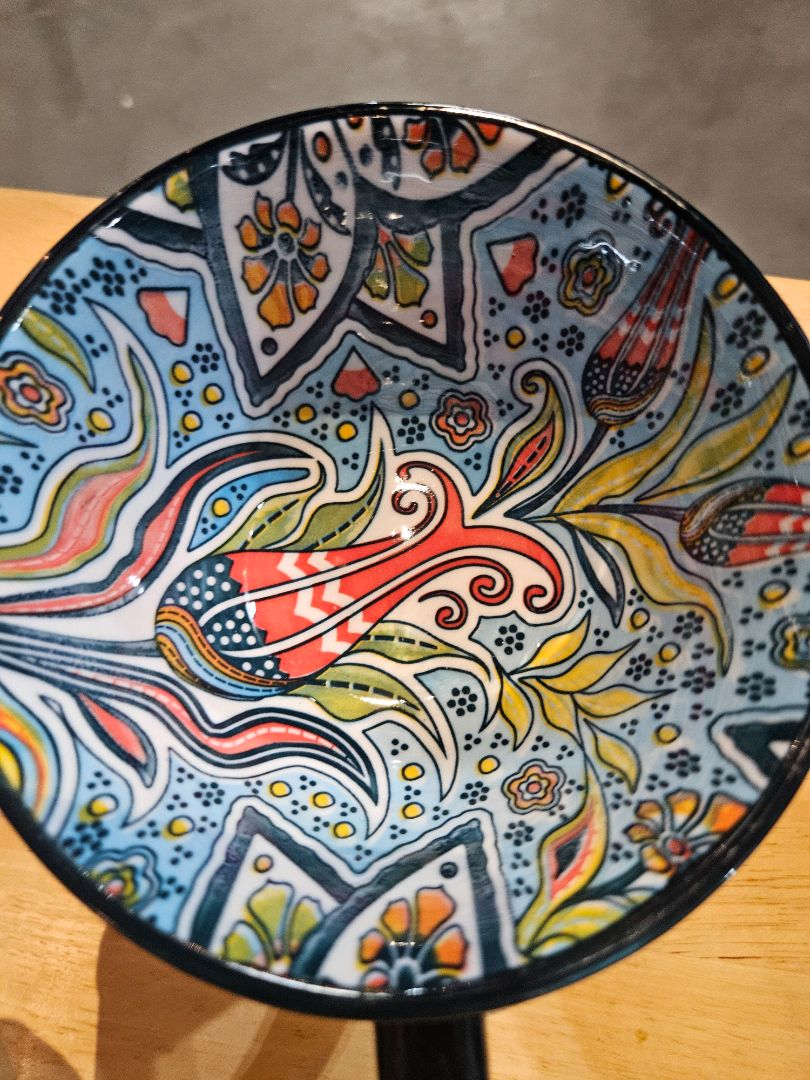 Blue w/flower Vancasso Porcelain cup