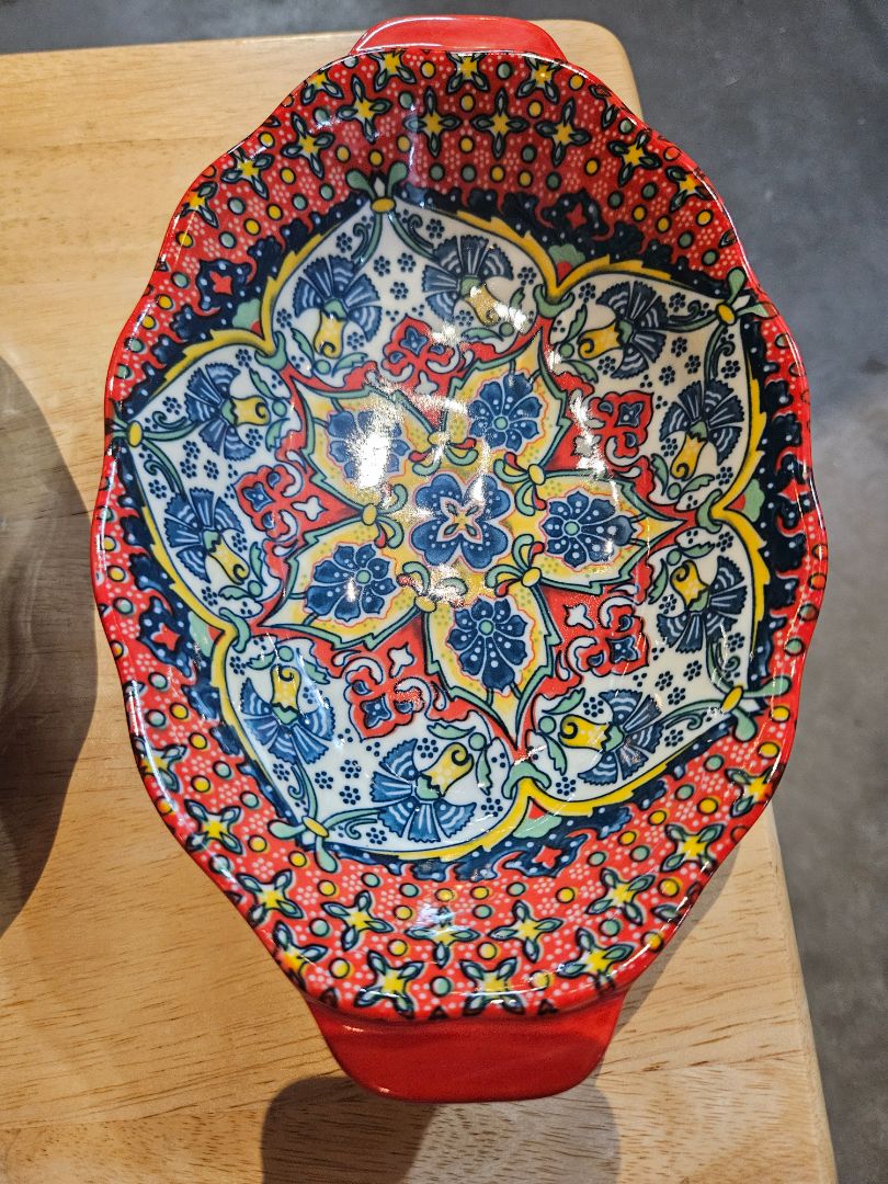 Red Vancasso Porcelain bowl/plate, Medium