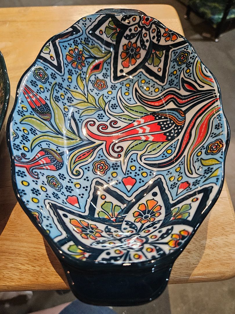 Blue w/flower Vancasso Porcelain bowl/plate, Medium