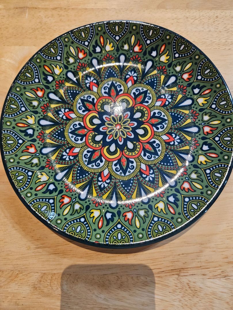 Green Vancasso Porcelain plate, Medium