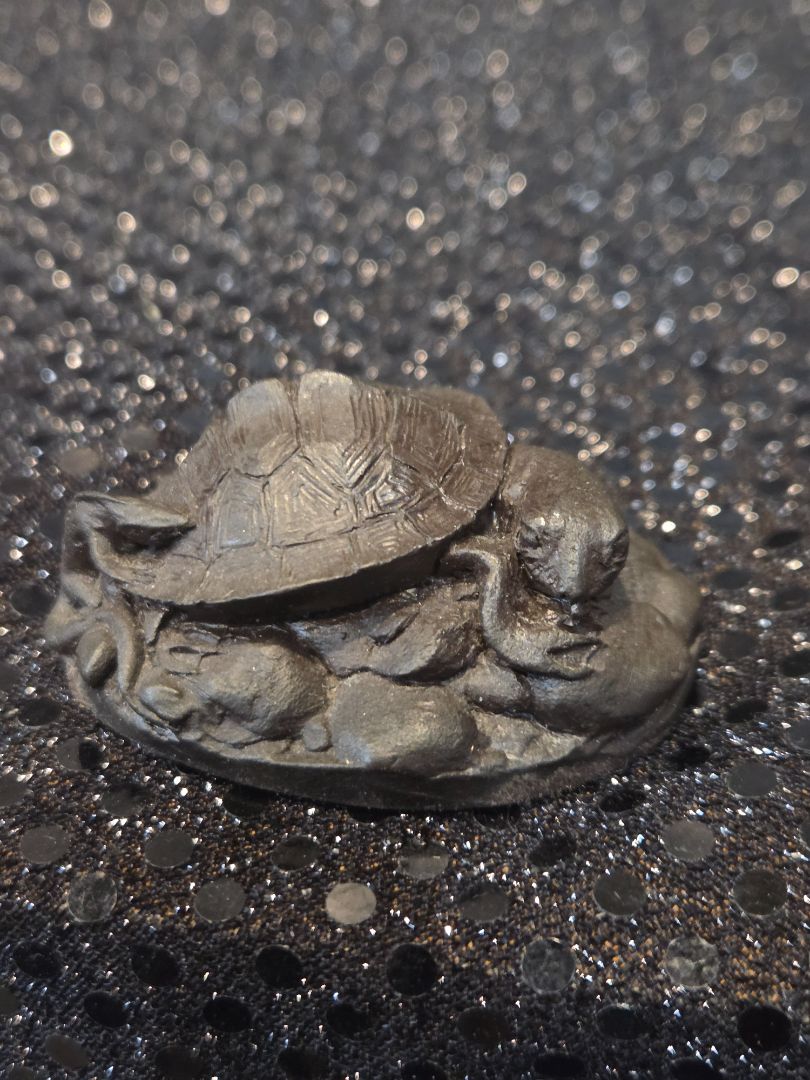 Bronze Turtle with lizard