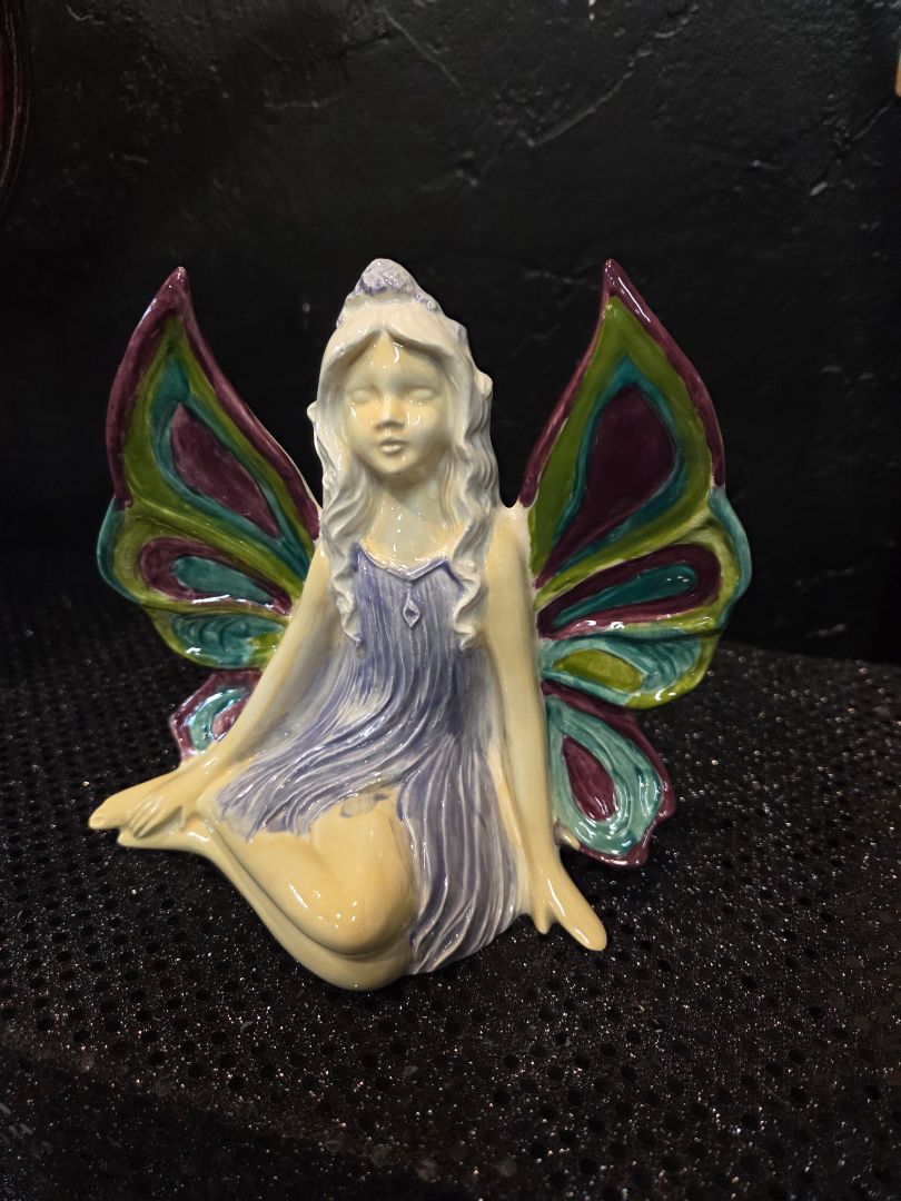 Hand Painted Ceramic Fairy Statue