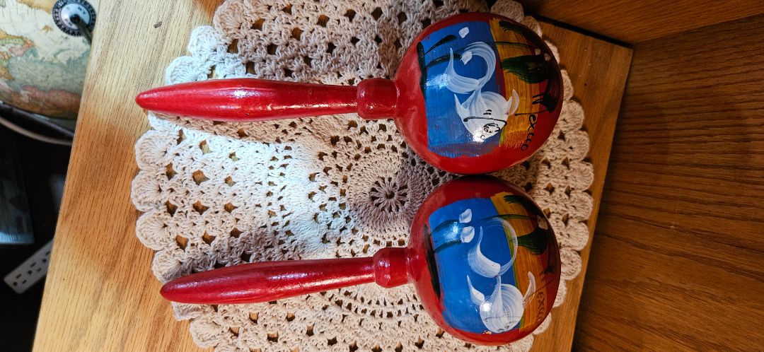 1970s red maracas