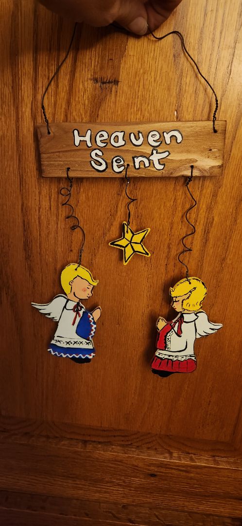 Handpainted decor - Heaven sent - Angels