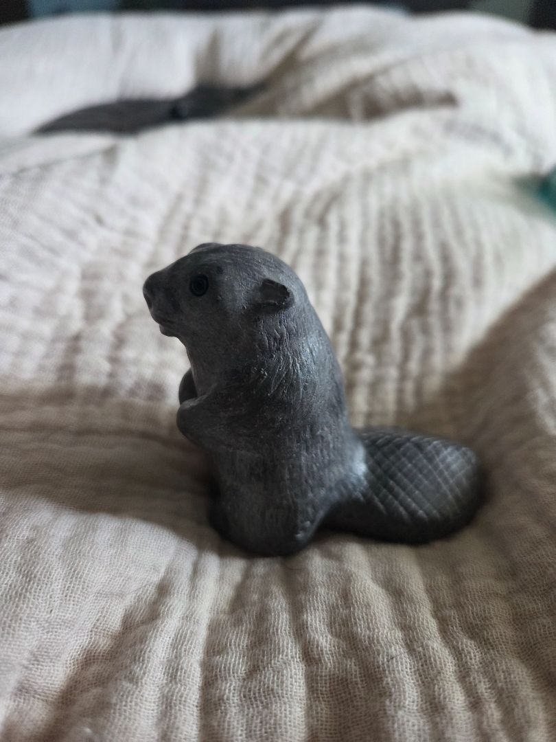 Beaver At Attention A Wolf Original WE The Wolf Sculpture 2.3"x1.25"x2.5" High