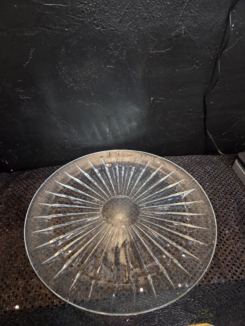 French al St. Lambert Crystal Plate 12" Platter
