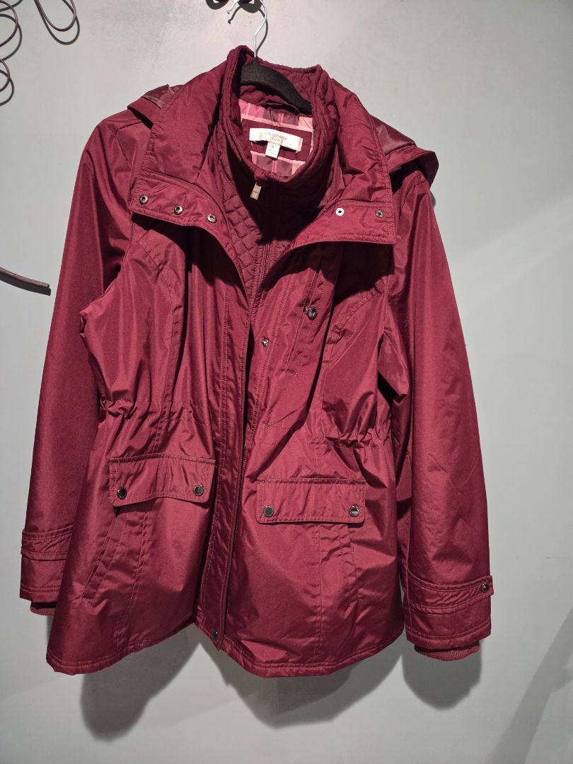 Liz Claiborne NY Womens XL Burgundy Jacket lined Insulated