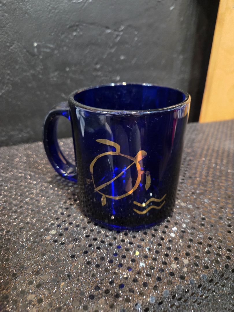 Cobalt Blue Glass Coffee Mug