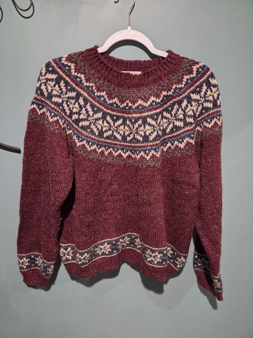 St John's Bay Knit Sweater Deep Burgundy (sz L) Womens