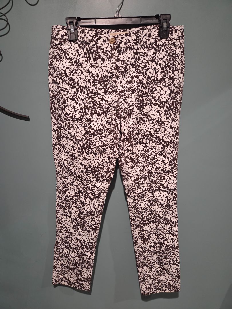 Michael Kors Brown and White Patterned Pants (sz 8)