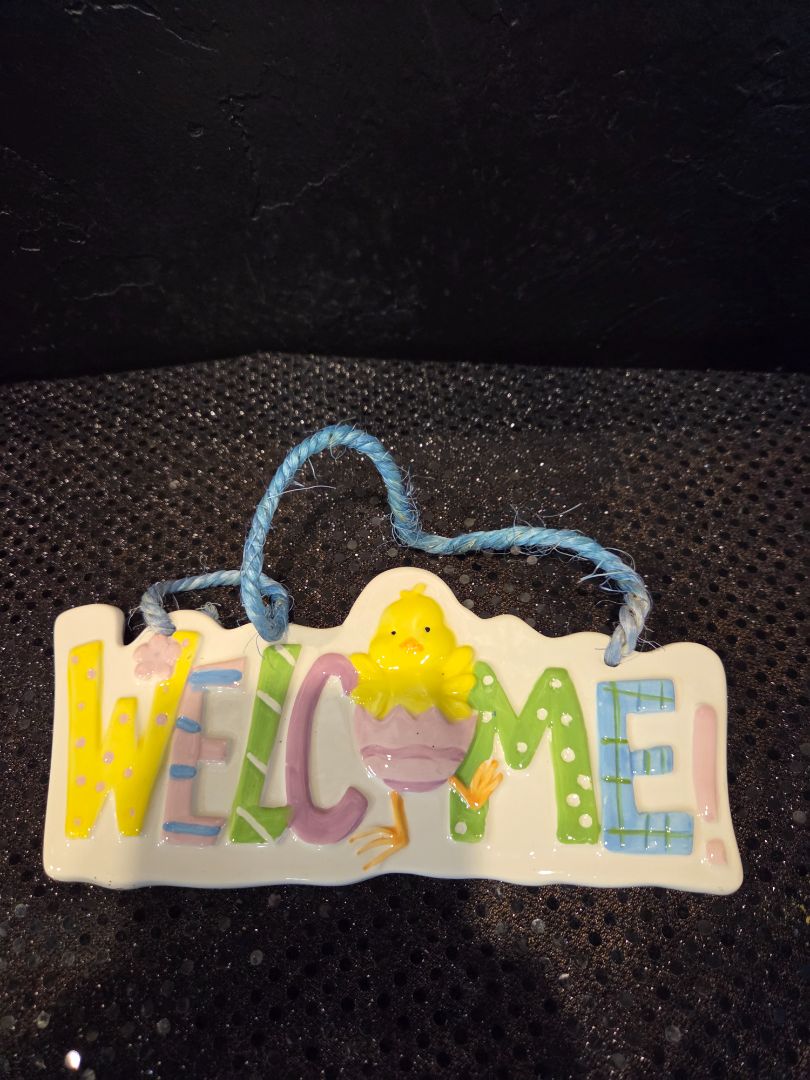 Easter Ceramic Welcome sign