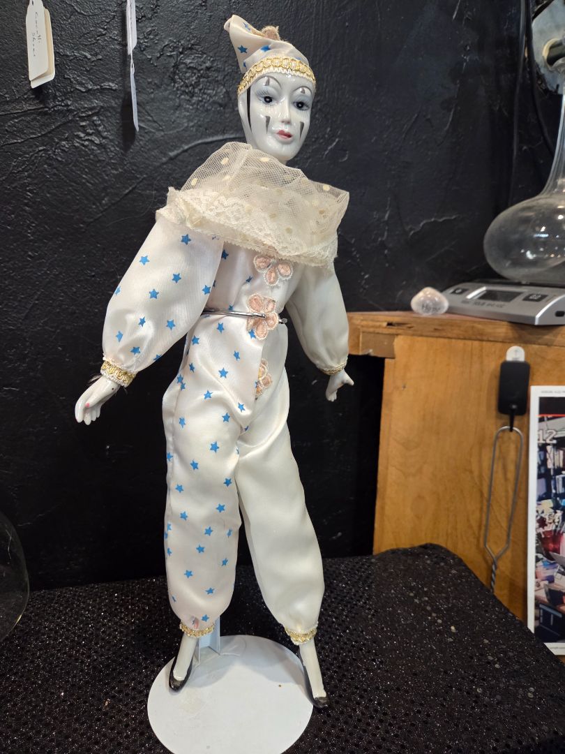 Vintage Porcelain Clown Doll