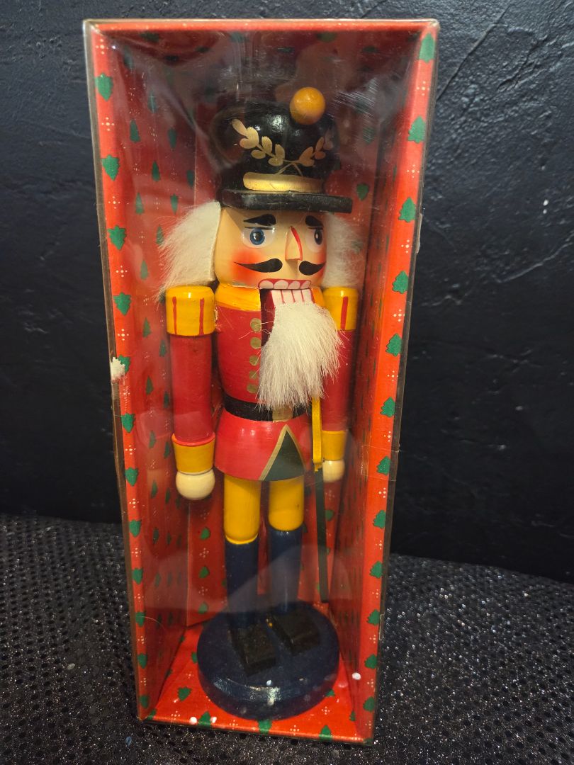 Red and Yellow Wooden Soldier Nut Cracker