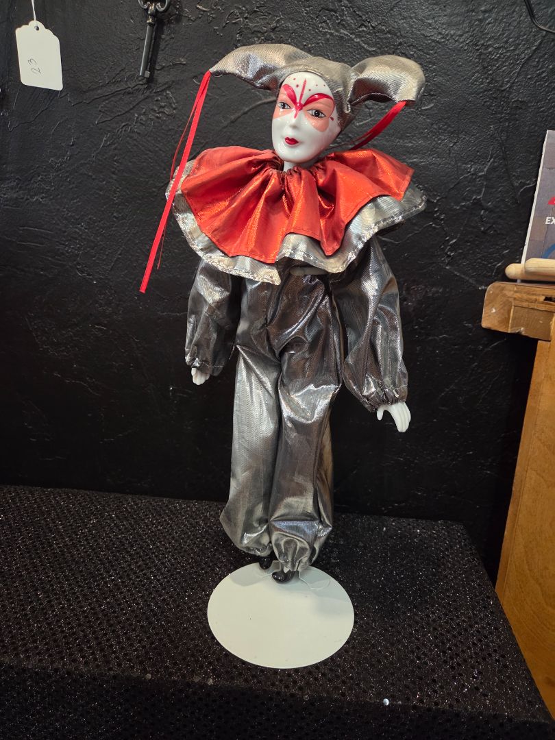 Vintage Jester Porcelain Clown Doll