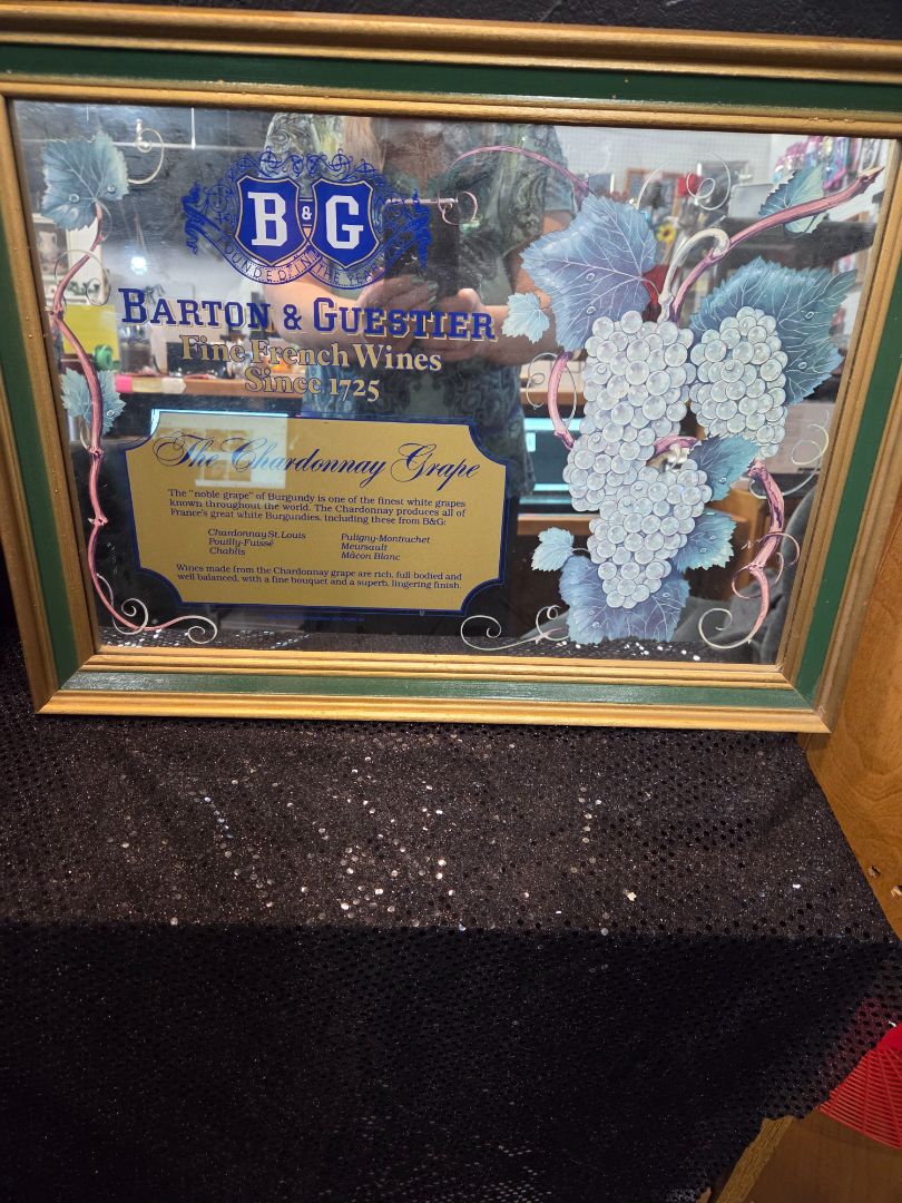 B&G Barton & Guestier Cabernet Sauvignon Grape Bar Mirror