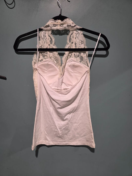 Bozzolo White Lace Halter Top