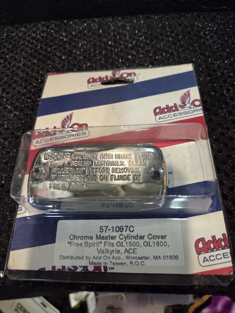 Chrome Master Cylinder Cover "Free Spirit" Fits Gl 1500 GL1800 and Valkyrie