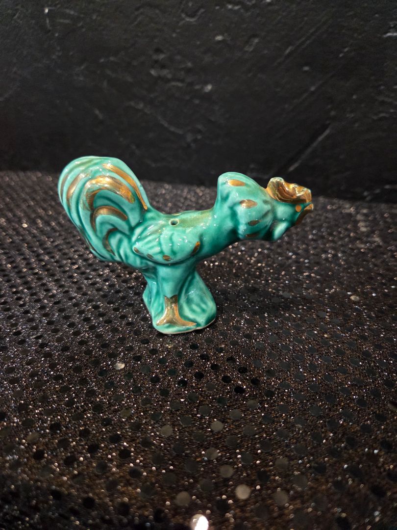Small Ceramic Rooster Green