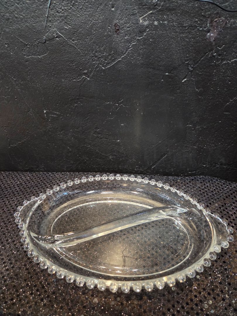 Imperial Glass Candlewick Small Oval Divided Dish