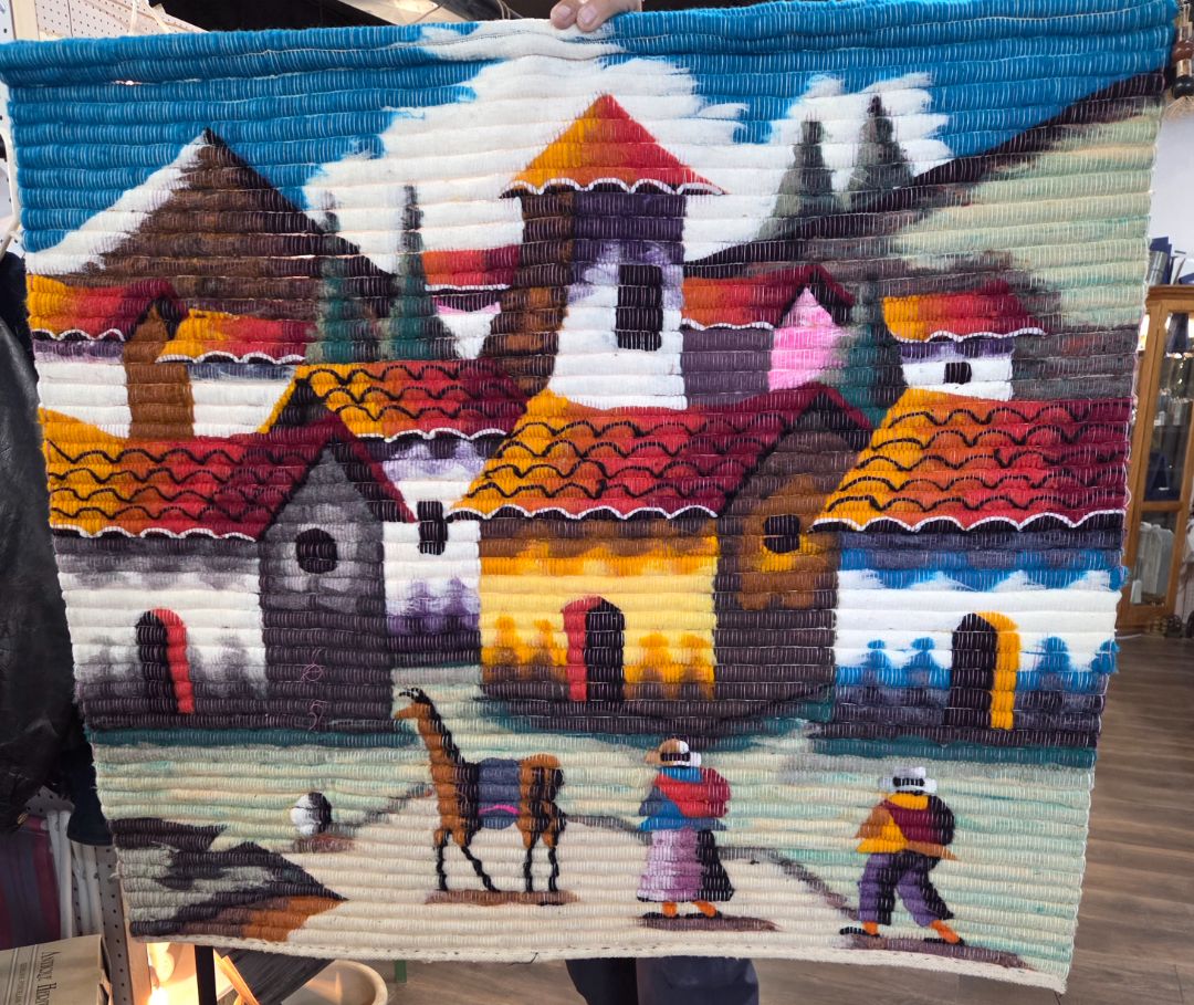 Vintage Hand Woven Wool Wall Hanging 36x36