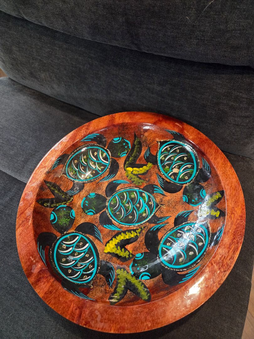 Hand Carved Sea Turtle Bowl