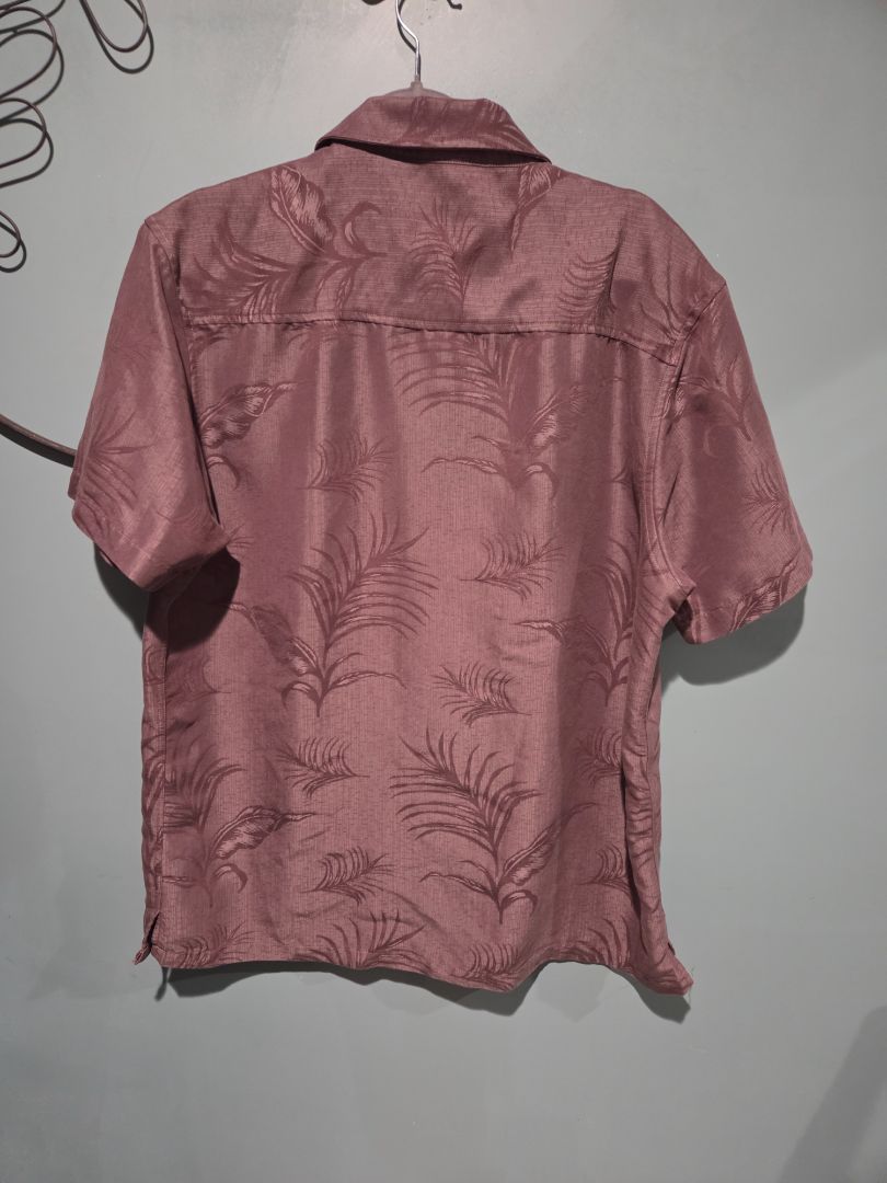 Woody's Retro Lounge Jacquard Hawaiian Button Down XL