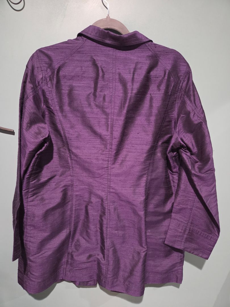 Chicos Purple Texture Button Front Jacket size 2