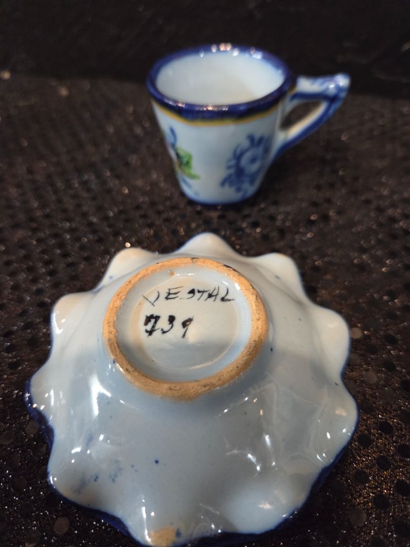 Hand painted teacup and saucer