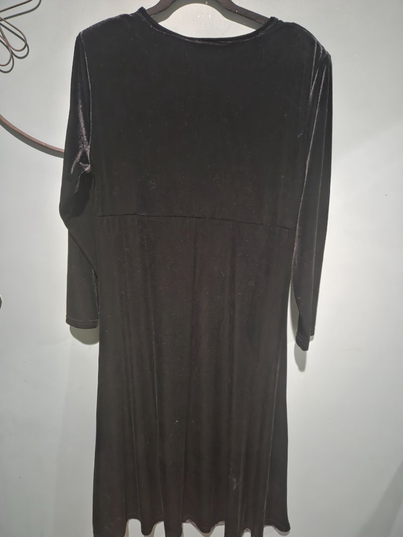 Vintage Women Jacqueline Ferrar Black Velvet Long Sleeve 14P