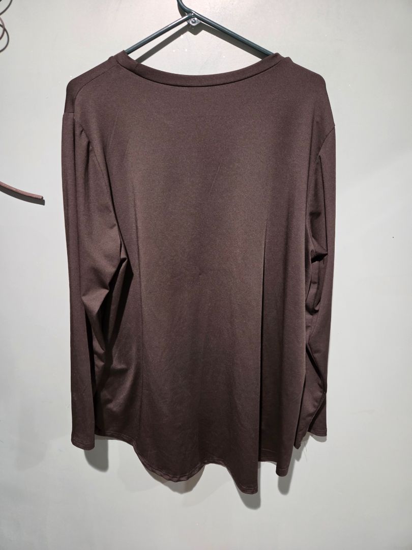 Black Long Sleeve Leopard Design Heart 2XL Top