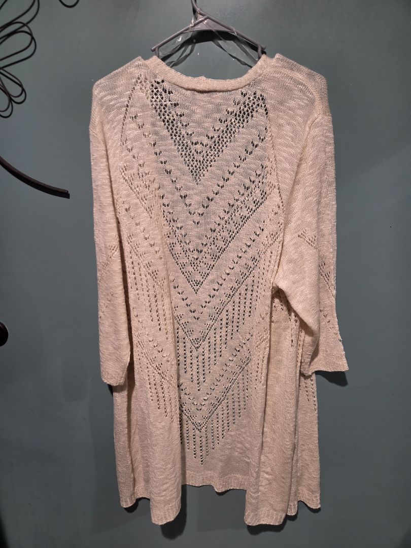CJ Banks Cardigan Cream Sweater 3X