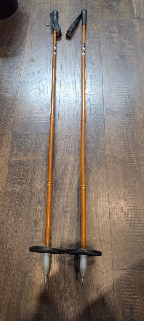 Sparta 130 Cm Bamboo Cross Country SKi Poles 1970's