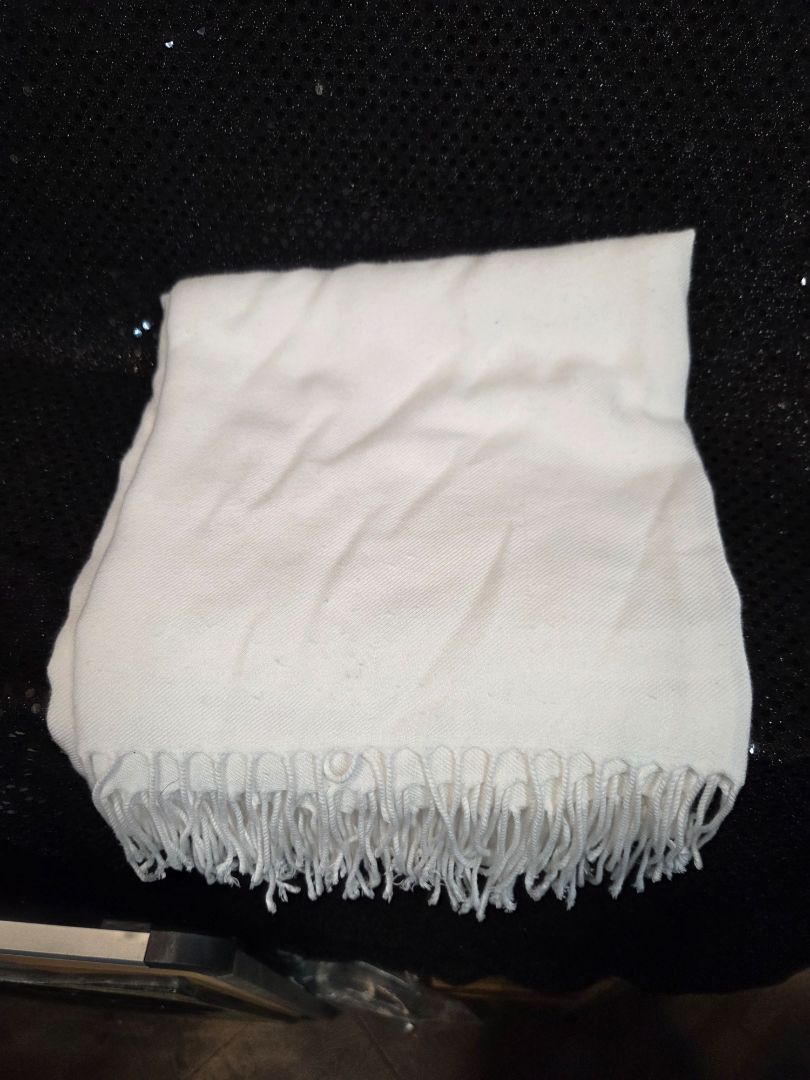 White Scarf with Fringe