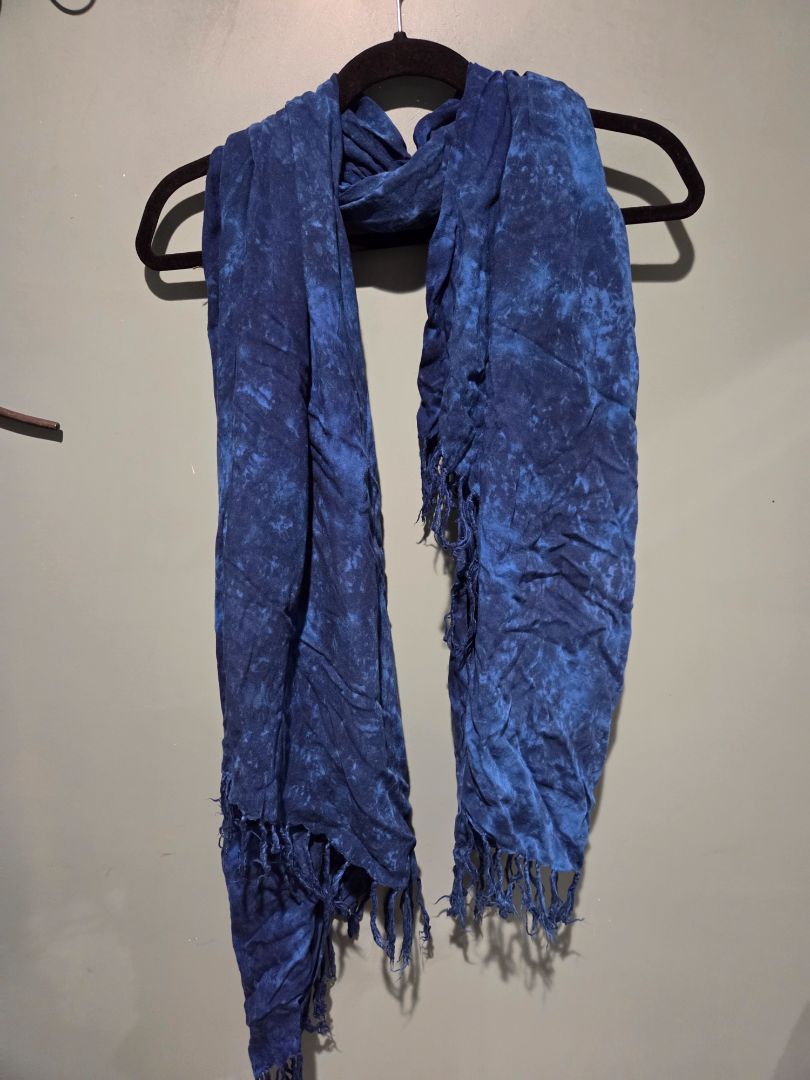 Island Imports Tye Dyed Blue Scarf 100%rayon