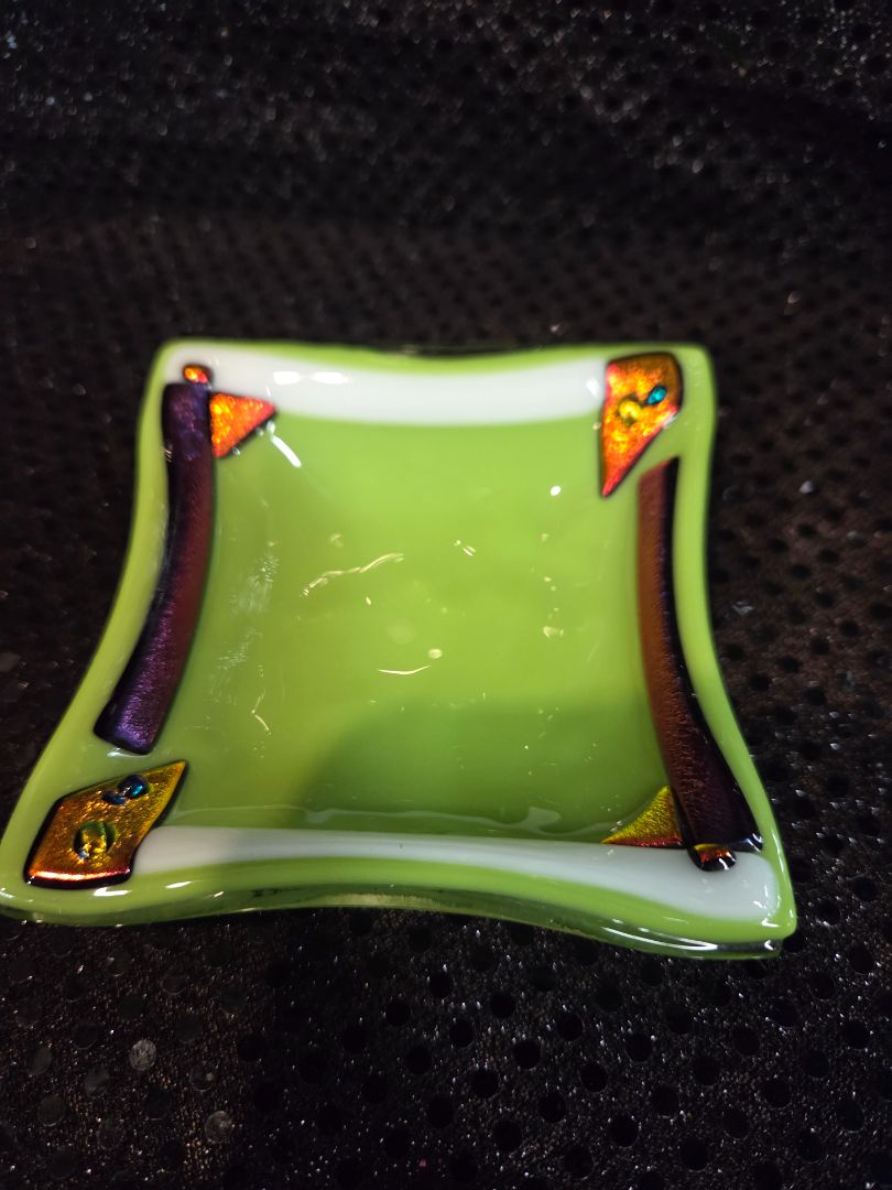 Square Kiln Fired Glass Plate Medium