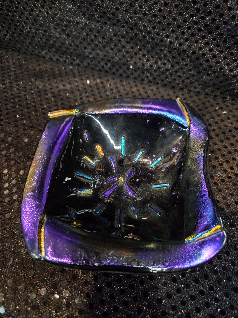 Kiln Fired Glass Purple Bowl