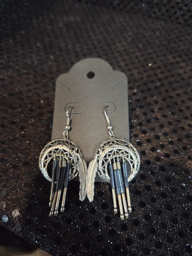 Silver Toned Southwestern Dangle Earrings