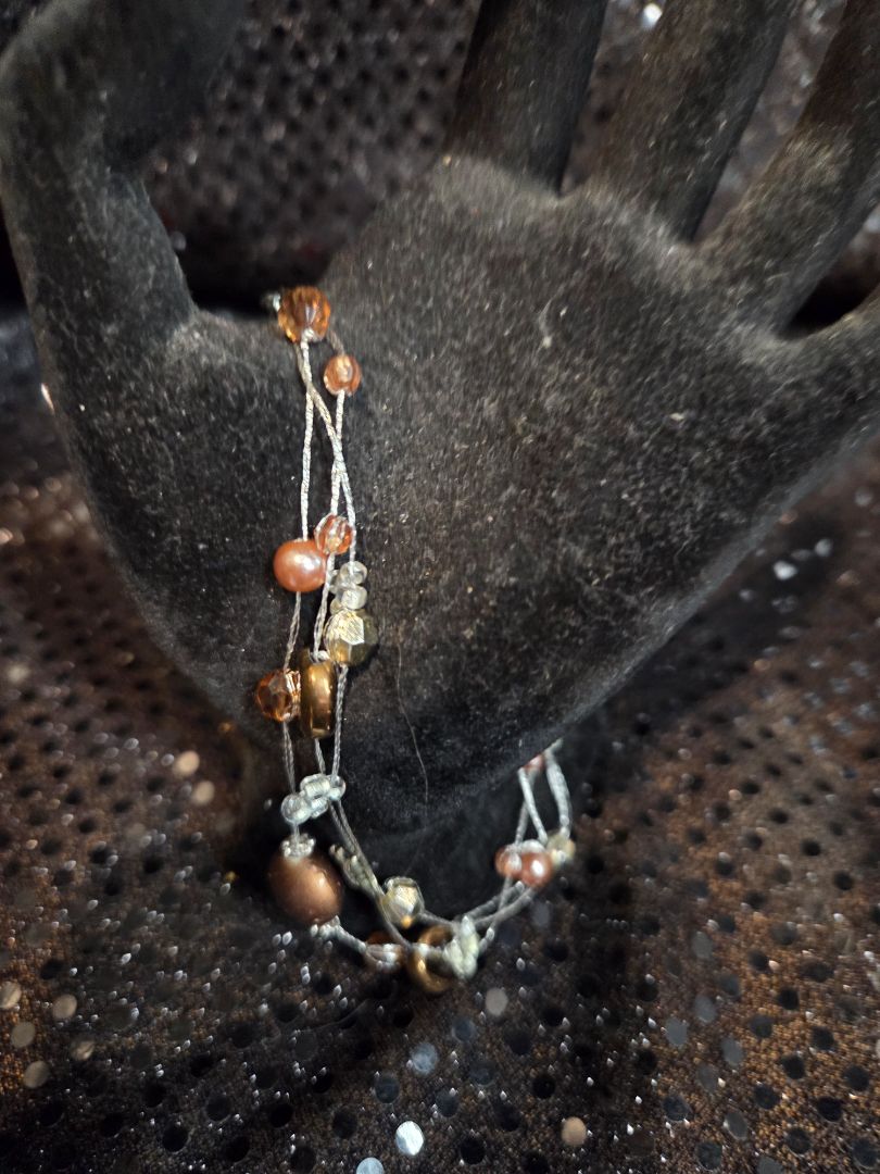 Brown glass bead bracelet