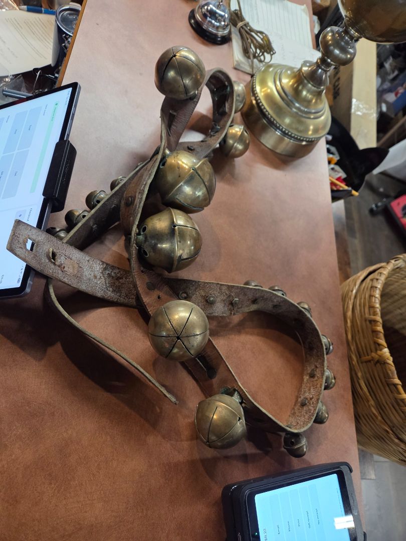 Brass Sleigh Bell Strap Petal Design