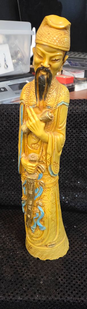 Vintage Artmark Italy Japanese Asian Statues Pair Resin 15 tall