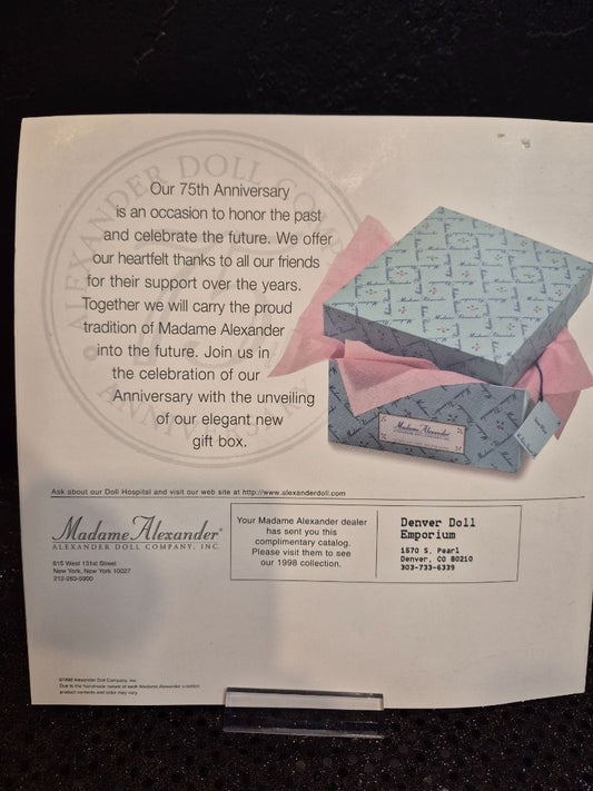 White 75th Anniversary 1998 Madame Alexander Catalog, 8.5" × 8.5"