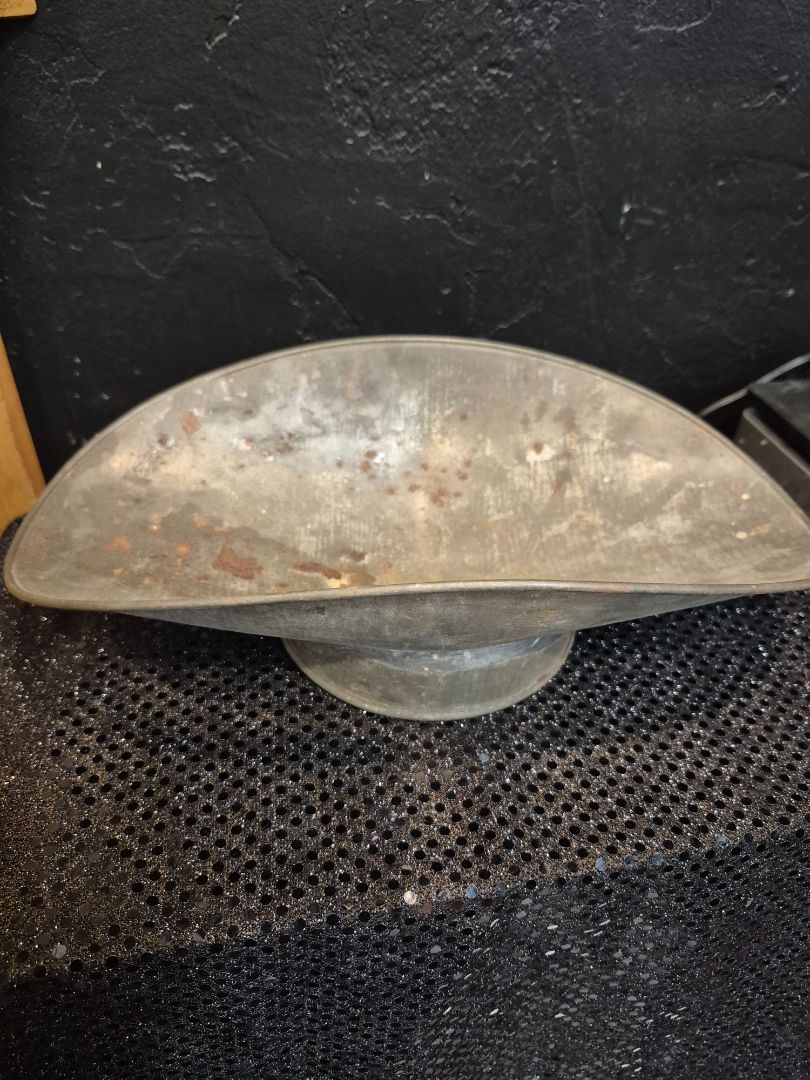 Vintage Footed Metal Scale Tray, 12" × 7"