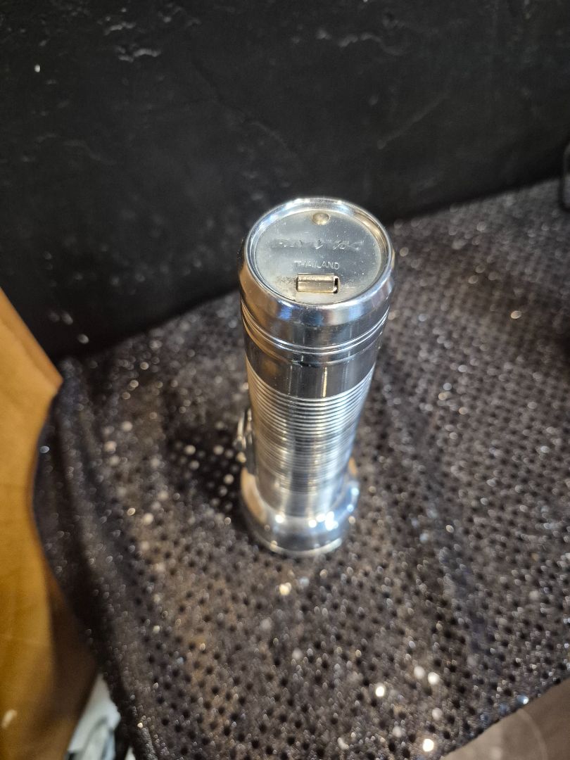 Chrome Vintage Ray-O-Vac Flashlight, 7"