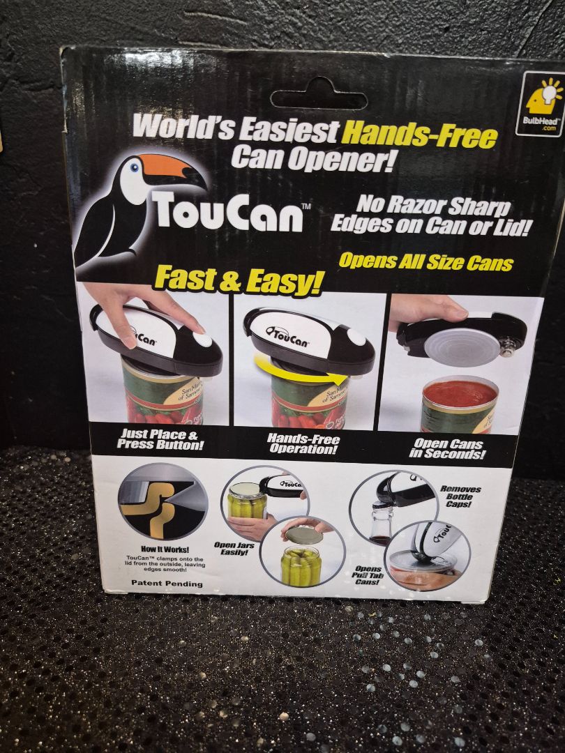 White TouCan Hands Free Can Opener