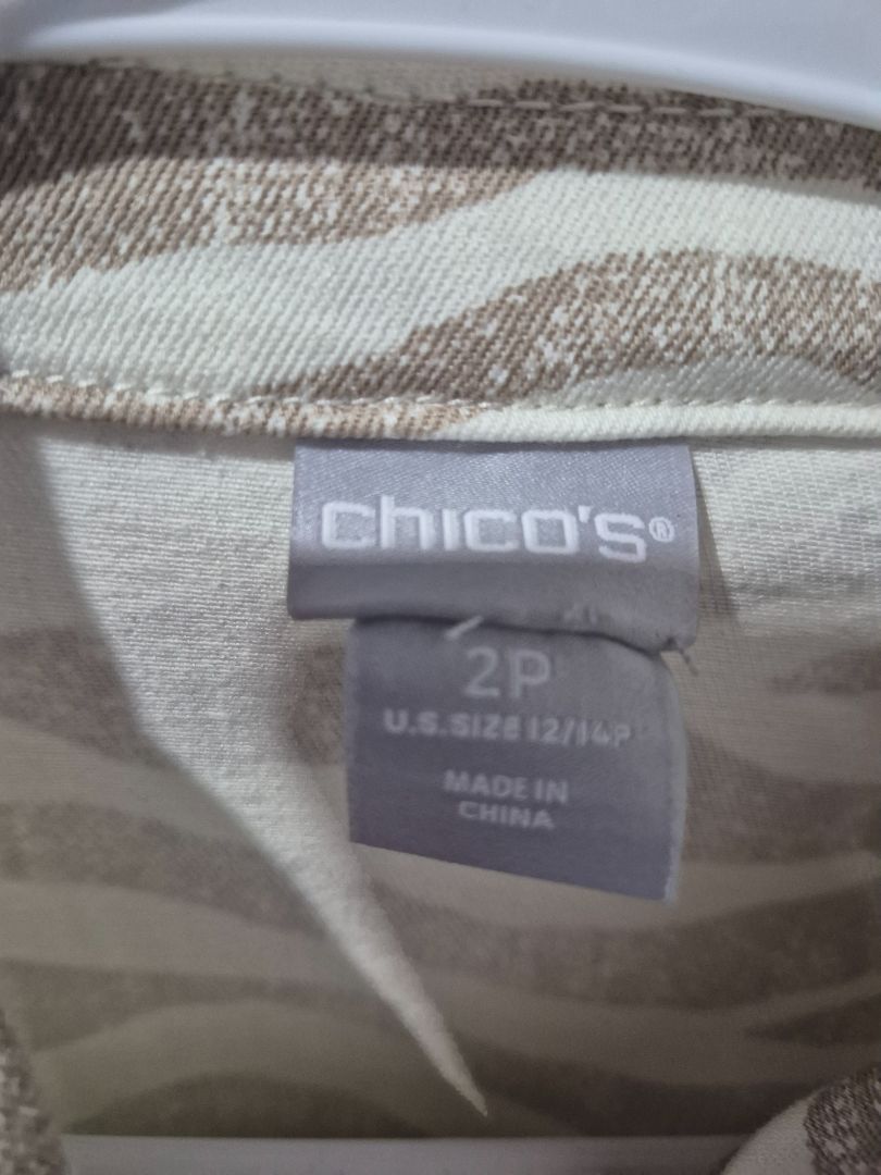 Chico's Denim Jacket, Zebra, 12/14 P
