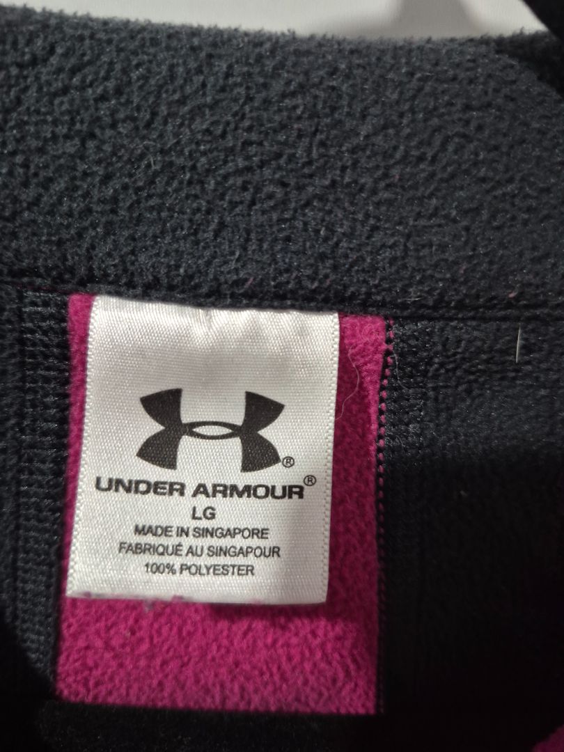 Pink w/ Black Under Armour Pullover Jacket, LG