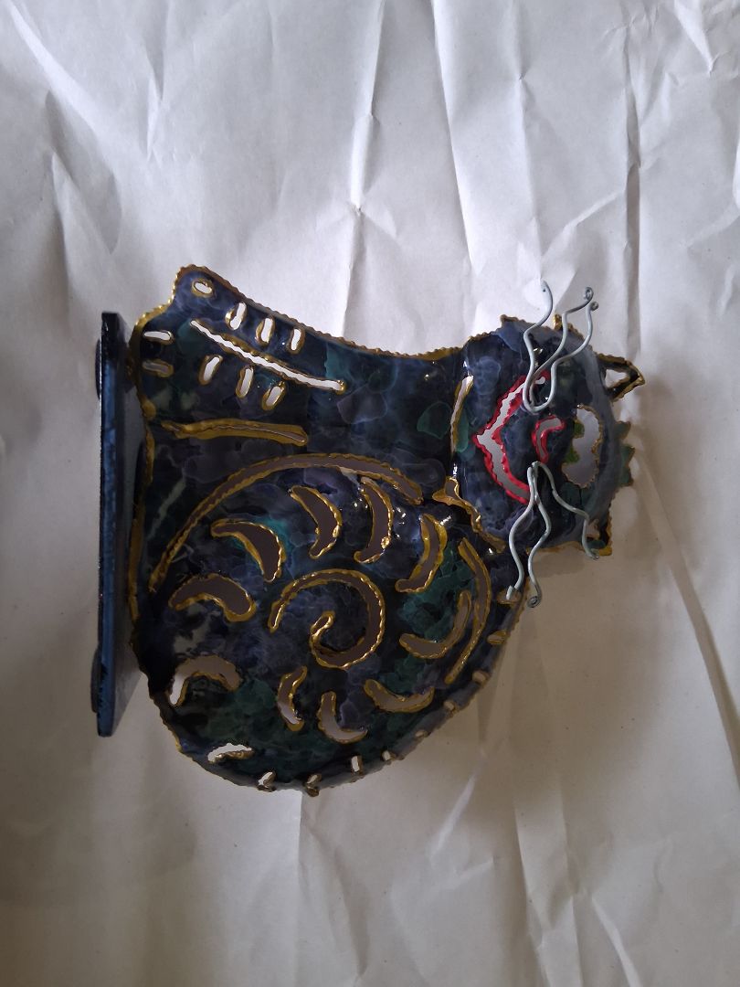 Blue Metal cat votive